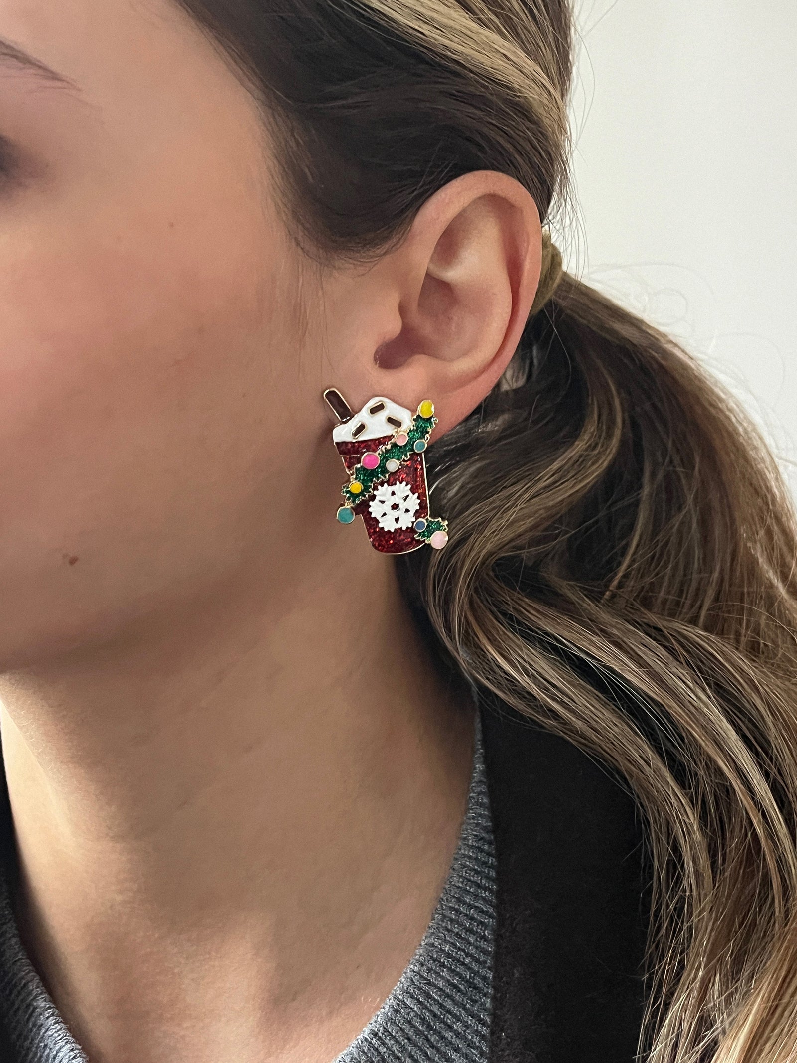 Cup of Cheer Latte Earrings - Cup Of Cheer