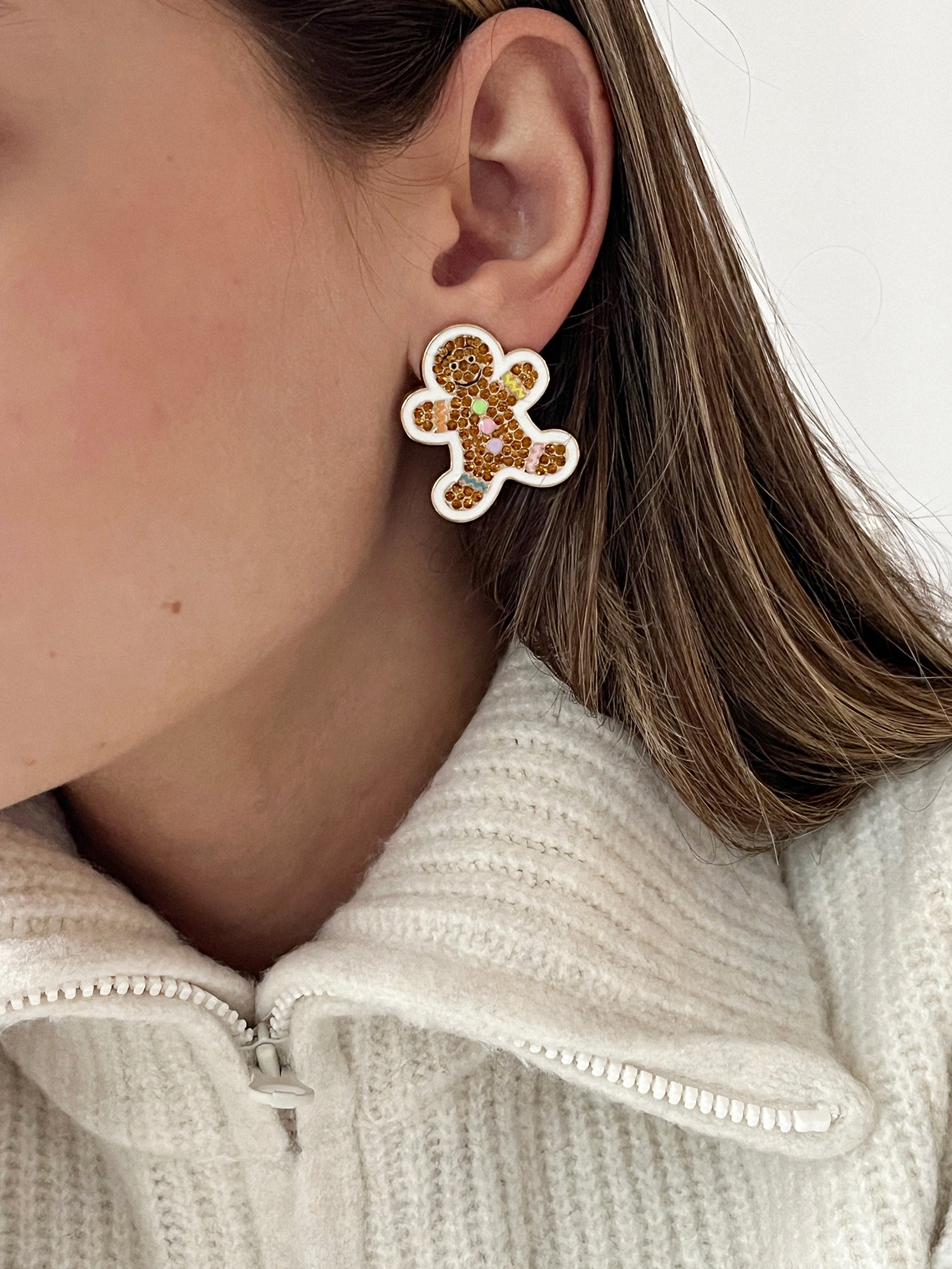 Sweet Tooth Stud Earrings - Gingerbread Man