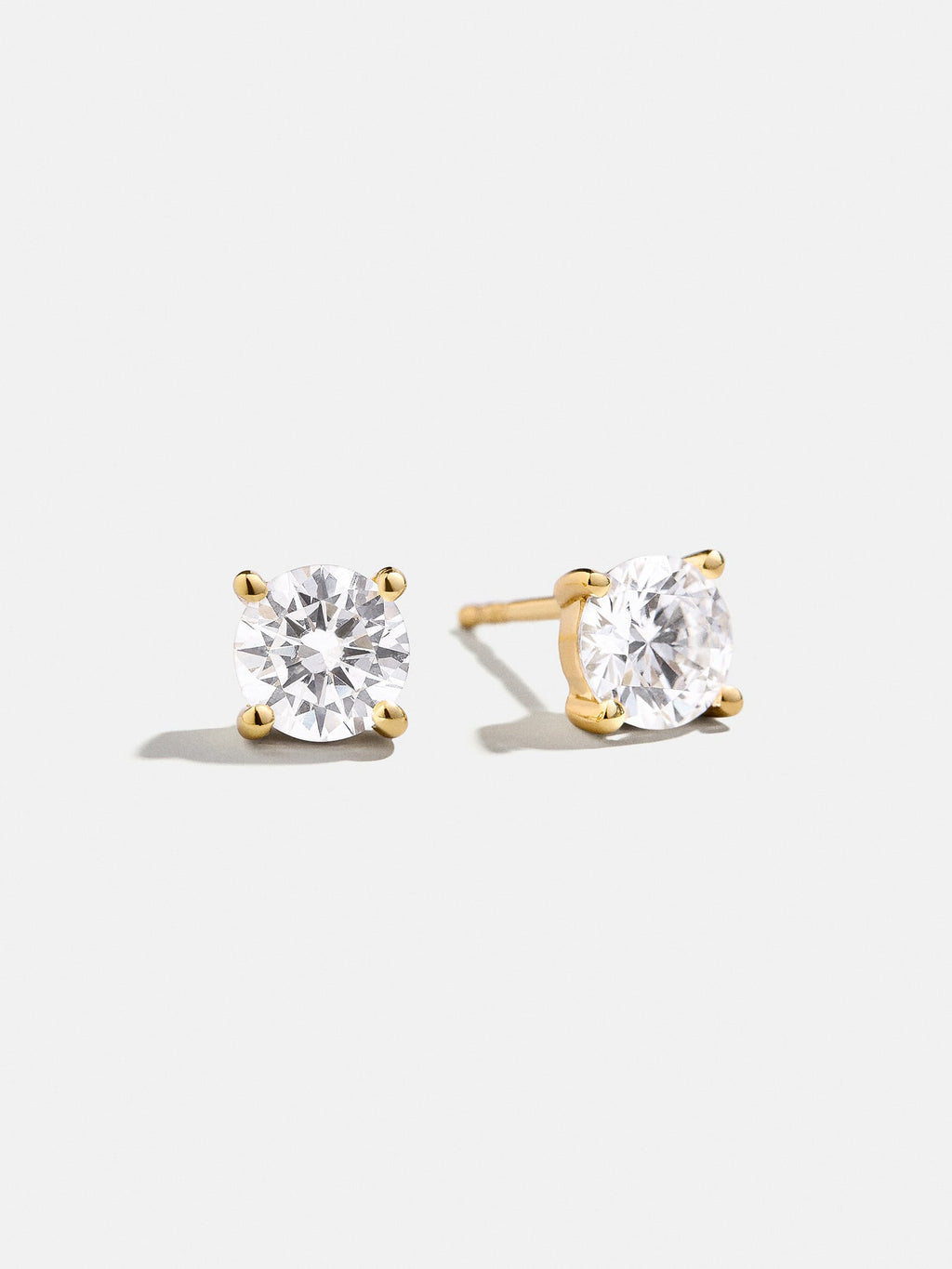 Debra 14K Gold Earrings - Round Stone