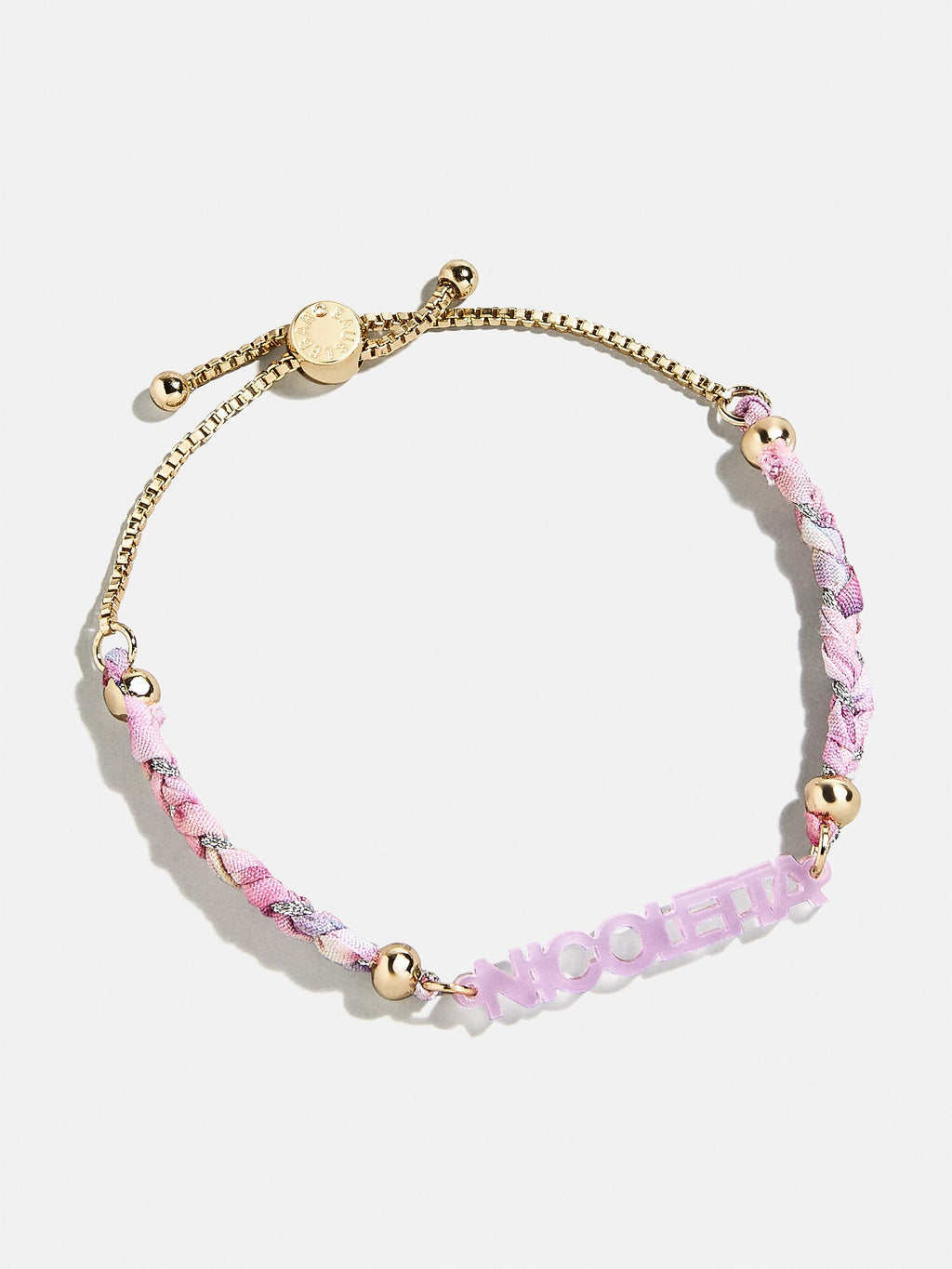 Acrylic Kids' Custom Nameplate Bracelet - Translucent Purple