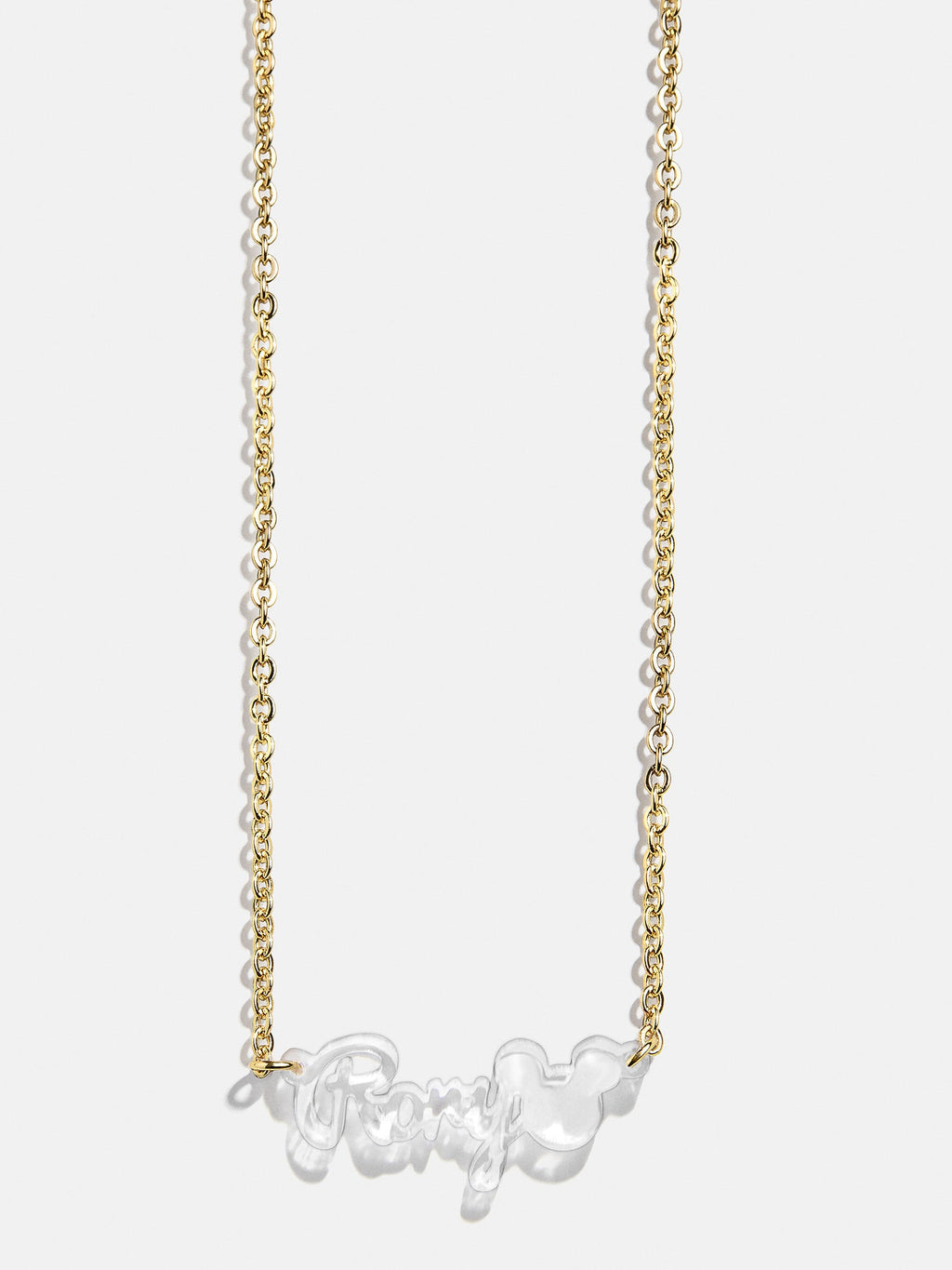 Disney Mickey Mouse Acrylic Custom Nameplate Necklace - Clear