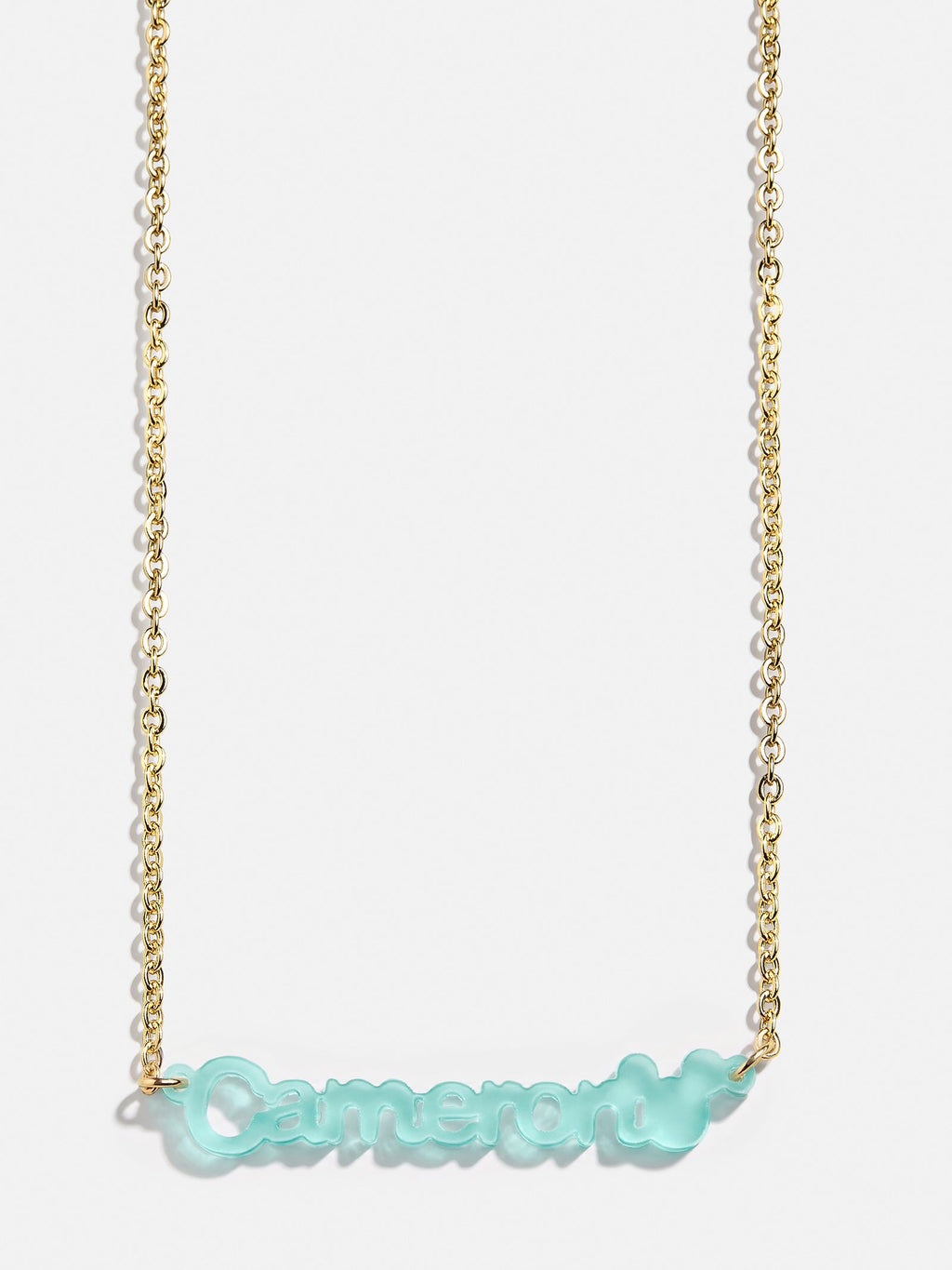 Disney Mickey Mouse Acrylic Custom Nameplate Necklace - Translucent Aqua