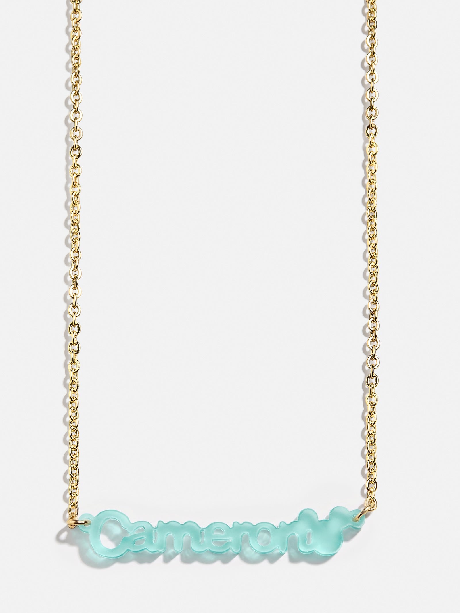 Disney Mickey Mouse Acrylic Custom Nameplate Necklace - Translucent Aqua