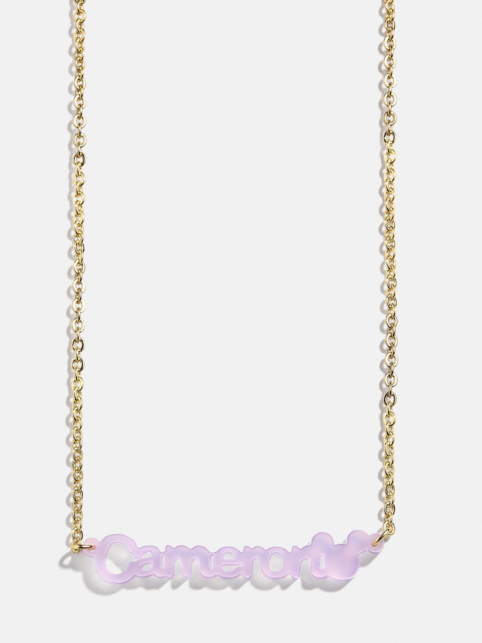 Disney Mickey Mouse Acrylic Custom Nameplate Necklace - Translucent Purple