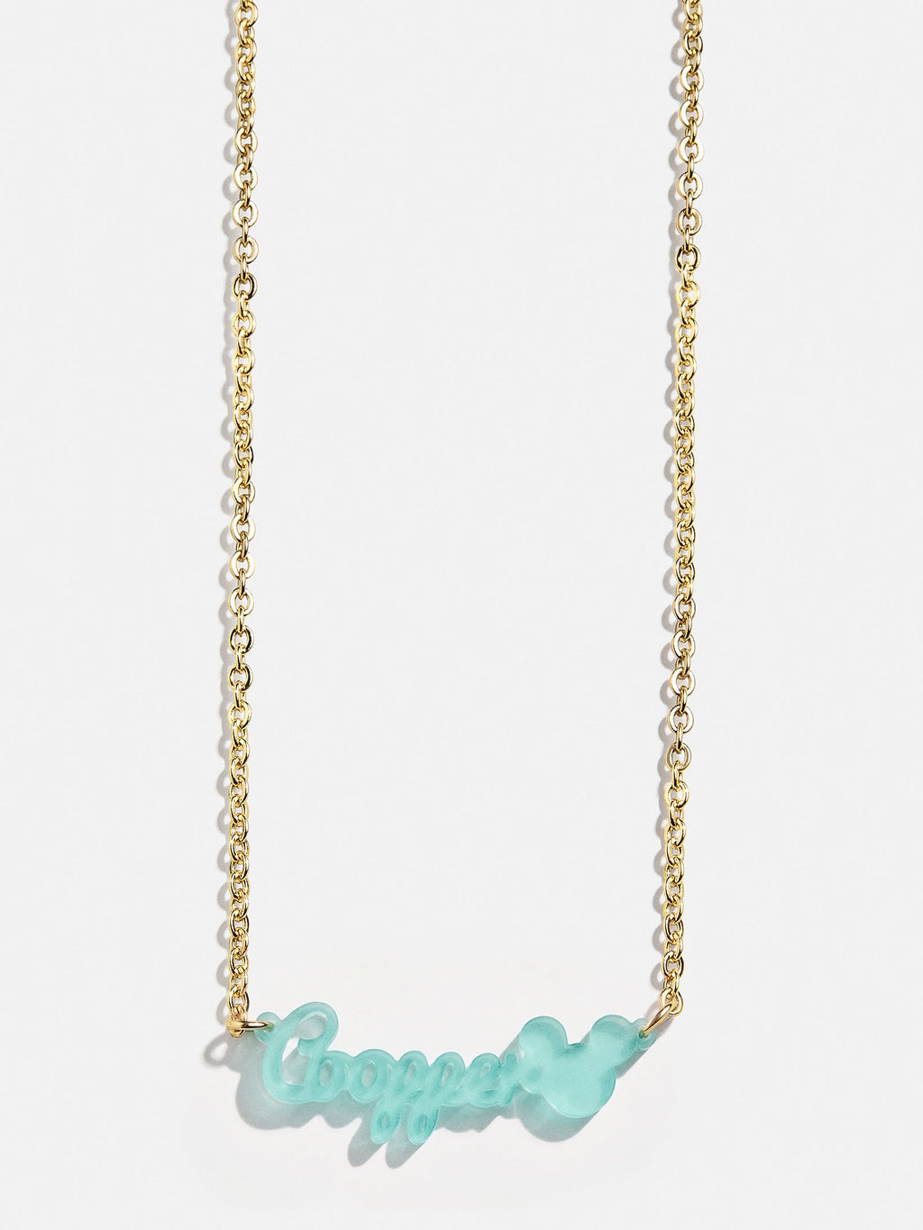 Disney Mickey Mouse Acrylic Custom Nameplate Necklace - Translucent Aqua