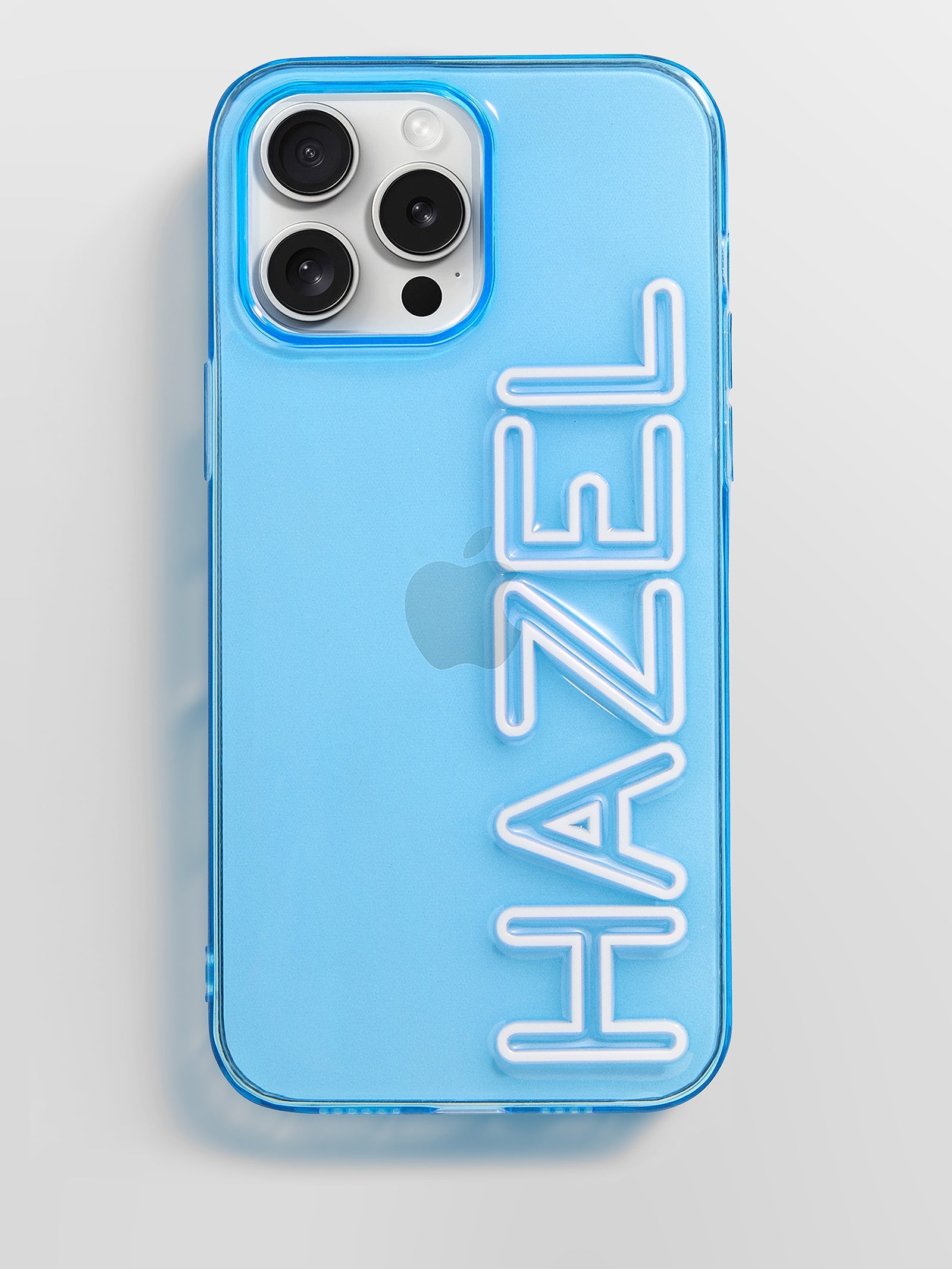 Fine Line Custom iPhone Case - Transparent Blue/White