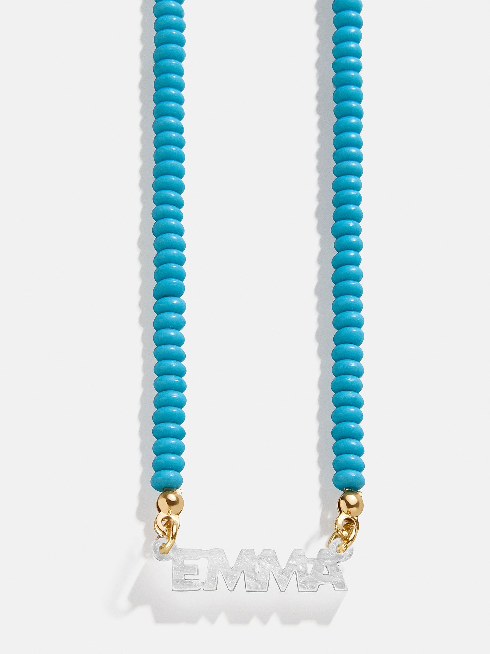 Beaded Kids' Custom Nameplate Necklace - Turquoise