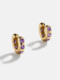 Sydney 18K Gold Plated Sterling Silver Birthstone Earrings - Amethyst