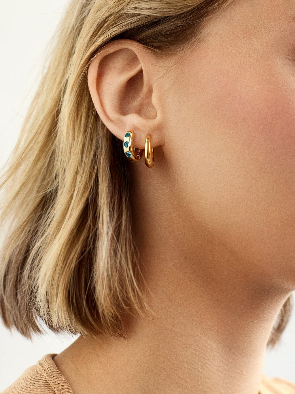 Sydney 18K Gold Plated Sterling Silver Birthstone Earrings - Topaz