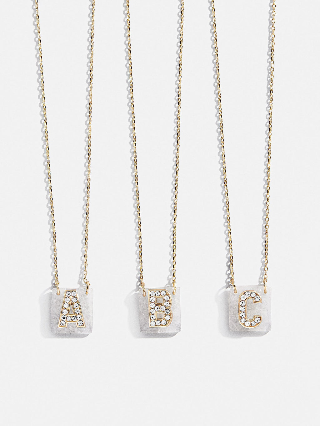 Clementine Initial Necklace - Gold/Pavé