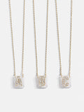 Clementine Initial Necklace - Gold/Pavé