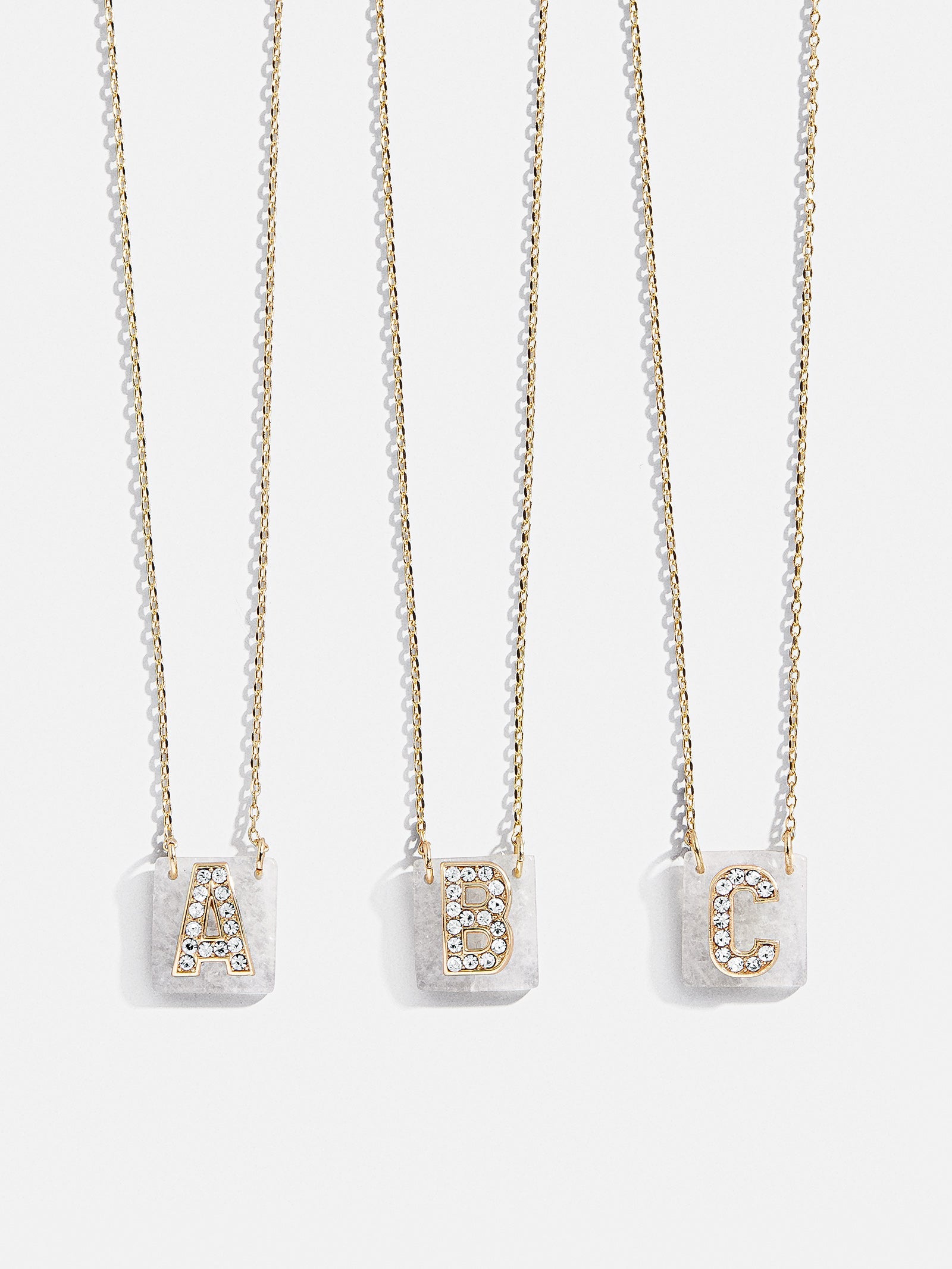 Clementine Initial Necklace - Gold/Pavé