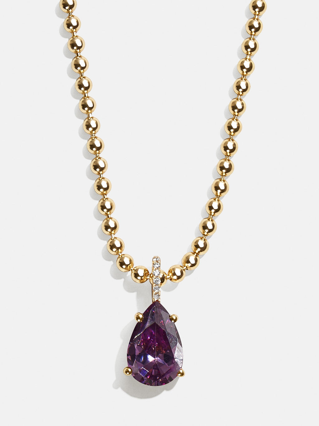 Esther 18K Gold Plated Sterling Silver Birthstone Necklace - Amethyst