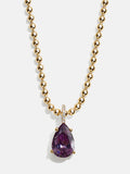 Esther 18K Gold Plated Sterling Silver Birthstone Necklace - Amethyst