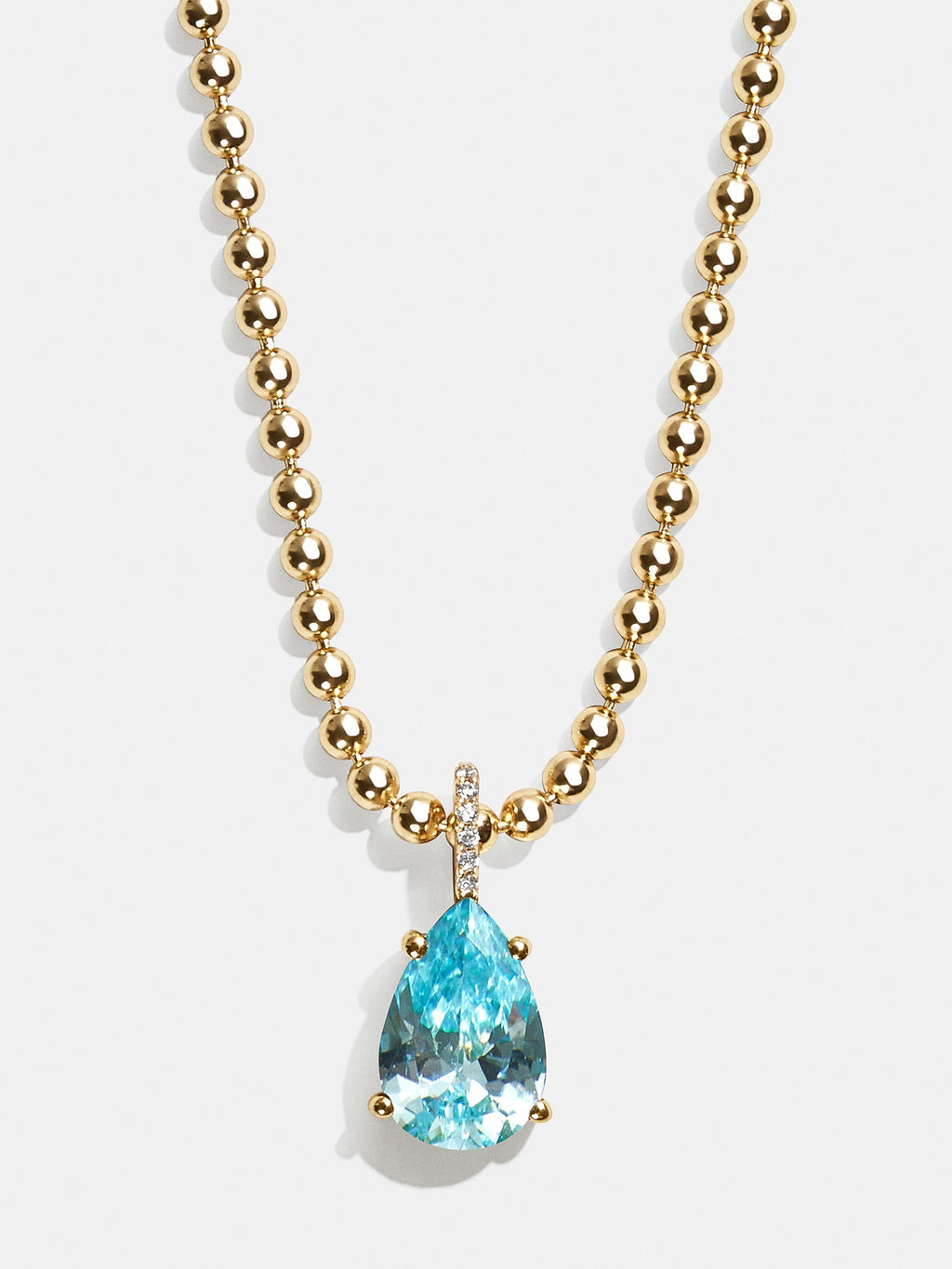 Esther 18K Gold Plated Sterling Silver Birthstone Necklace - Aquamarine