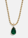 Esther 18K Gold Plated Sterling Silver Birthstone Necklace - Emerald