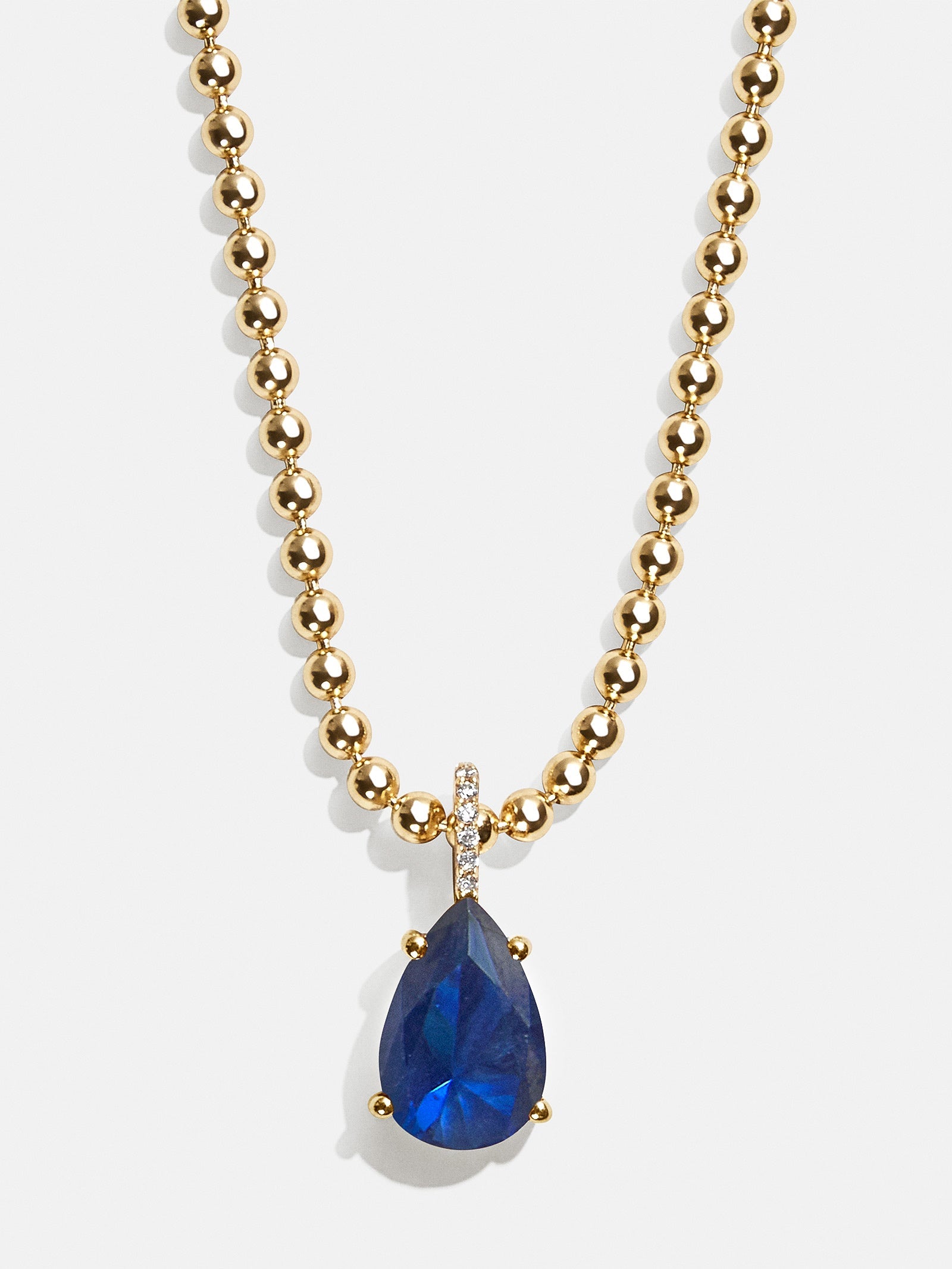 Esther 18K Gold Plated Sterling Silver Birthstone Necklace - Sapphire