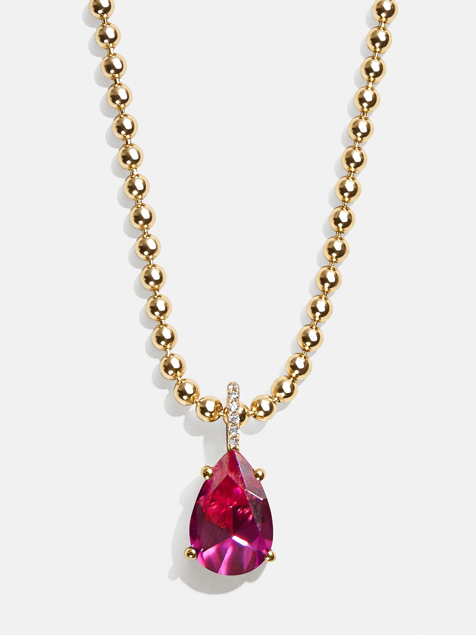 Esther 18K Gold Plated Sterling Silver Birthstone Necklace - Rose