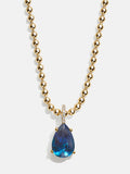 Esther 18K Gold Plated Sterling Silver Birthstone Necklace - Blue Zircon