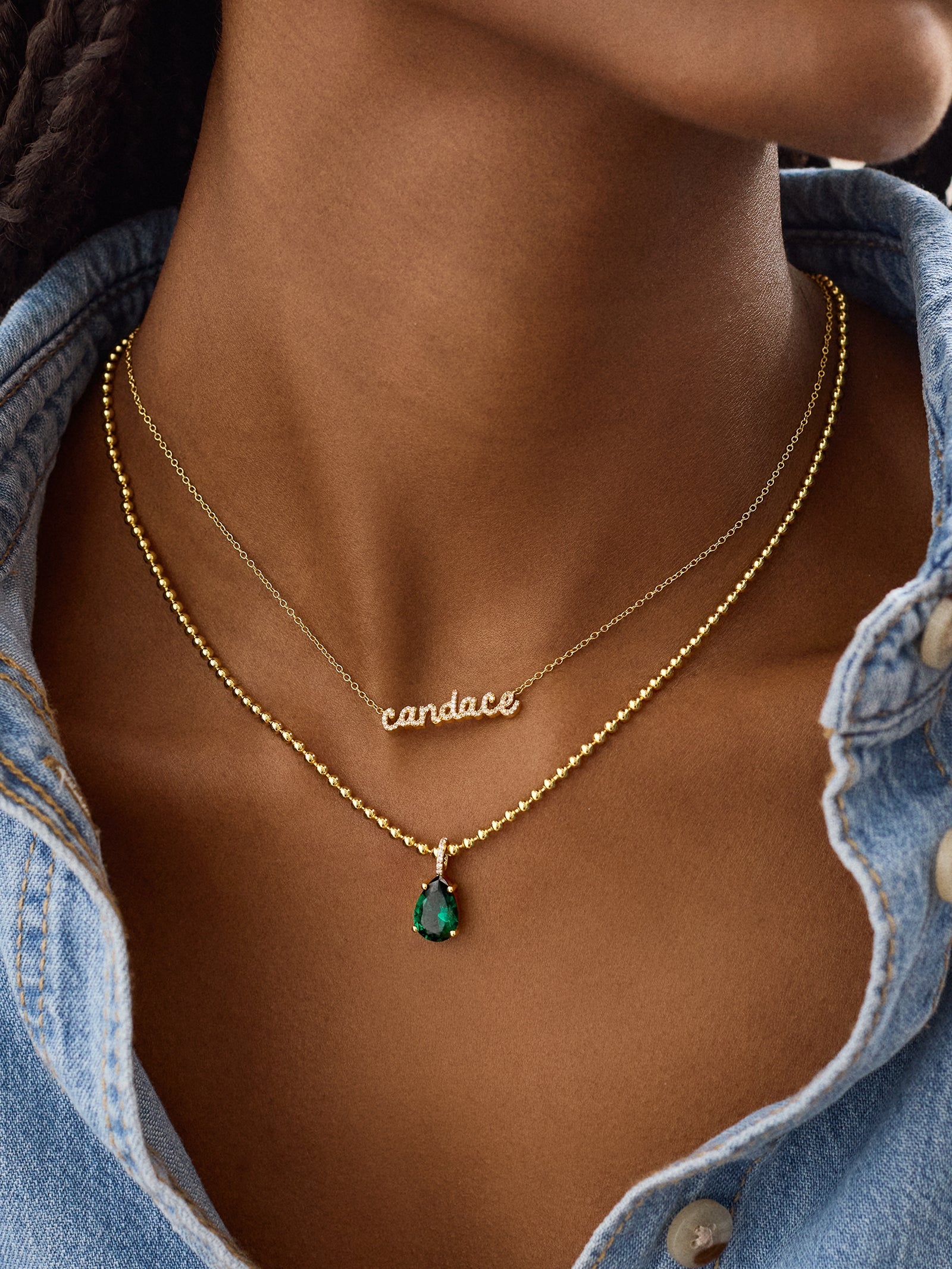 Esther 18K Gold Plated Sterling Silver Birthstone Necklace - Sapphire