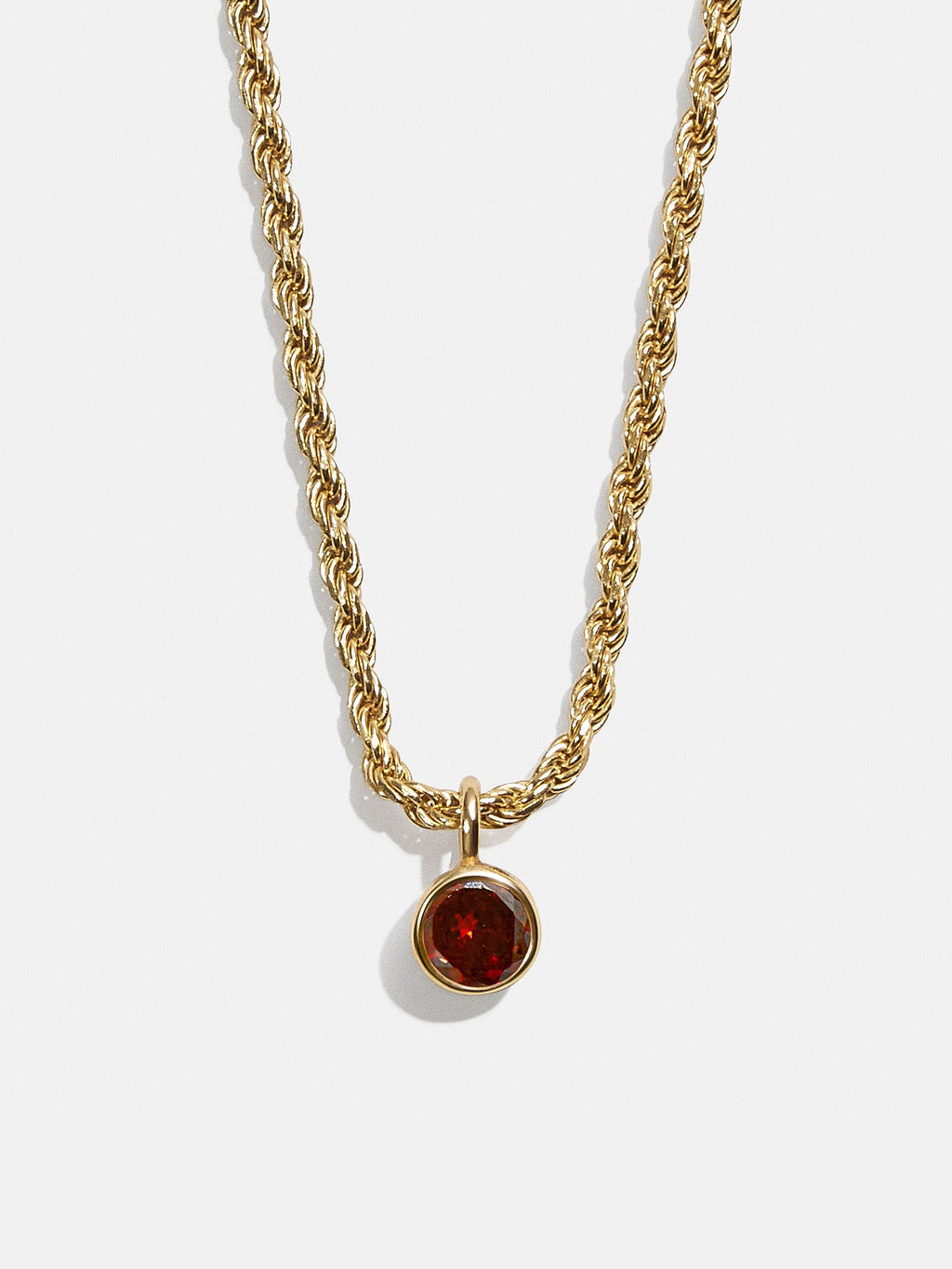 Florence 18K Gold Plated Sterling Silver Birthstone Necklace - Garnet