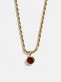 Florence 18K Gold Plated Sterling Silver Birthstone Necklace - Garnet