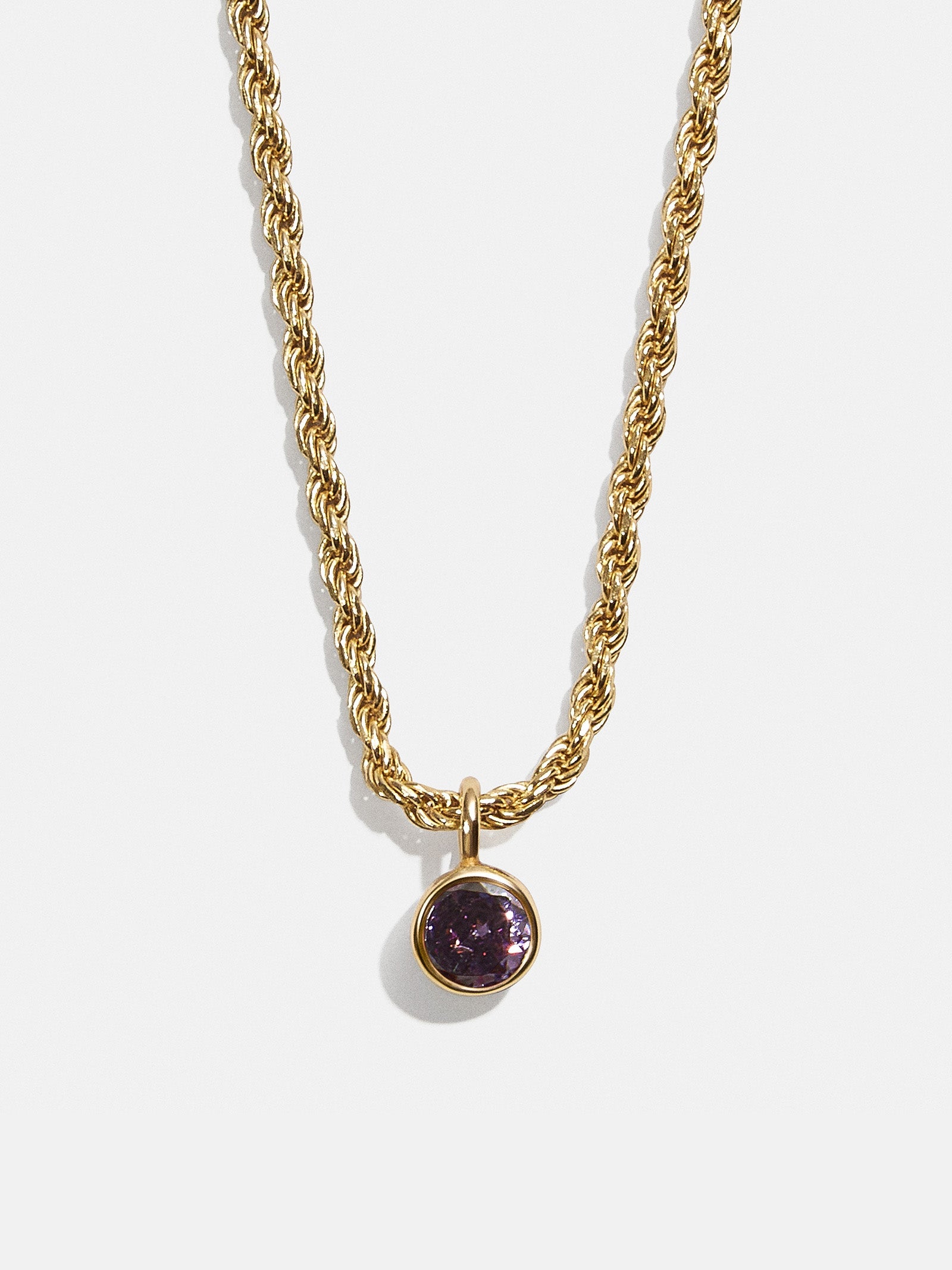 Florence 18K Gold Plated Sterling Silver Birthstone Necklace - Amethyst