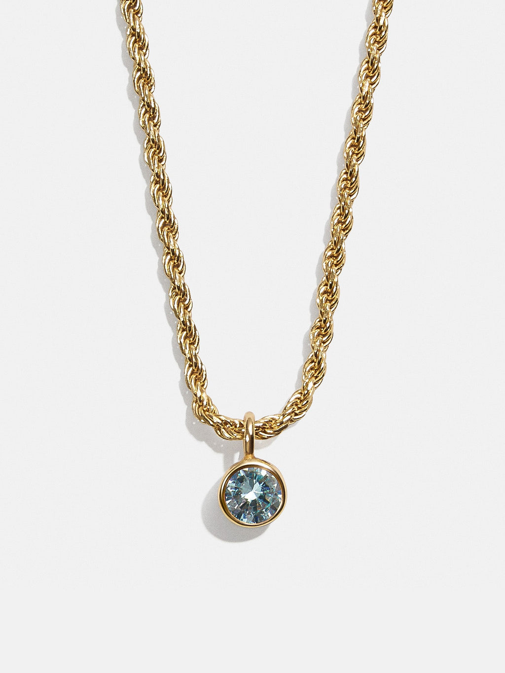 Florence 18K Gold Plated Sterling Silver Birthstone Necklace - Aquamarine
