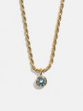 Florence 18K Gold Plated Sterling Silver Birthstone Necklace - Aquamarine