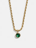 Florence 18K Gold Plated Sterling Silver Birthstone Necklace - Emerald