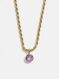 Florence 18K Gold Plated Sterling Silver Birthstone Necklace - Light Amethyst