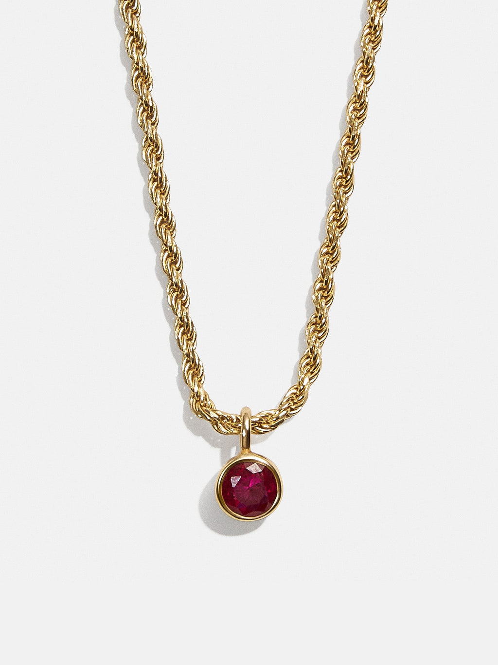 Florence 18K Gold Plated Sterling Silver Birthstone Necklace - Ruby