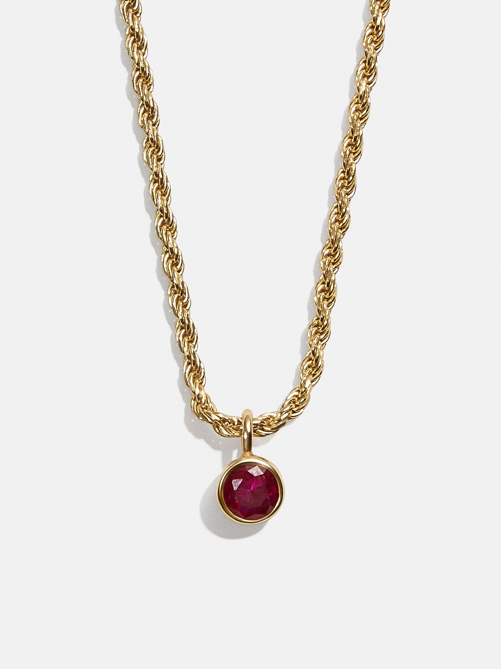 Florence 18K Gold Plated Sterling Silver Birthstone Necklace - Ruby