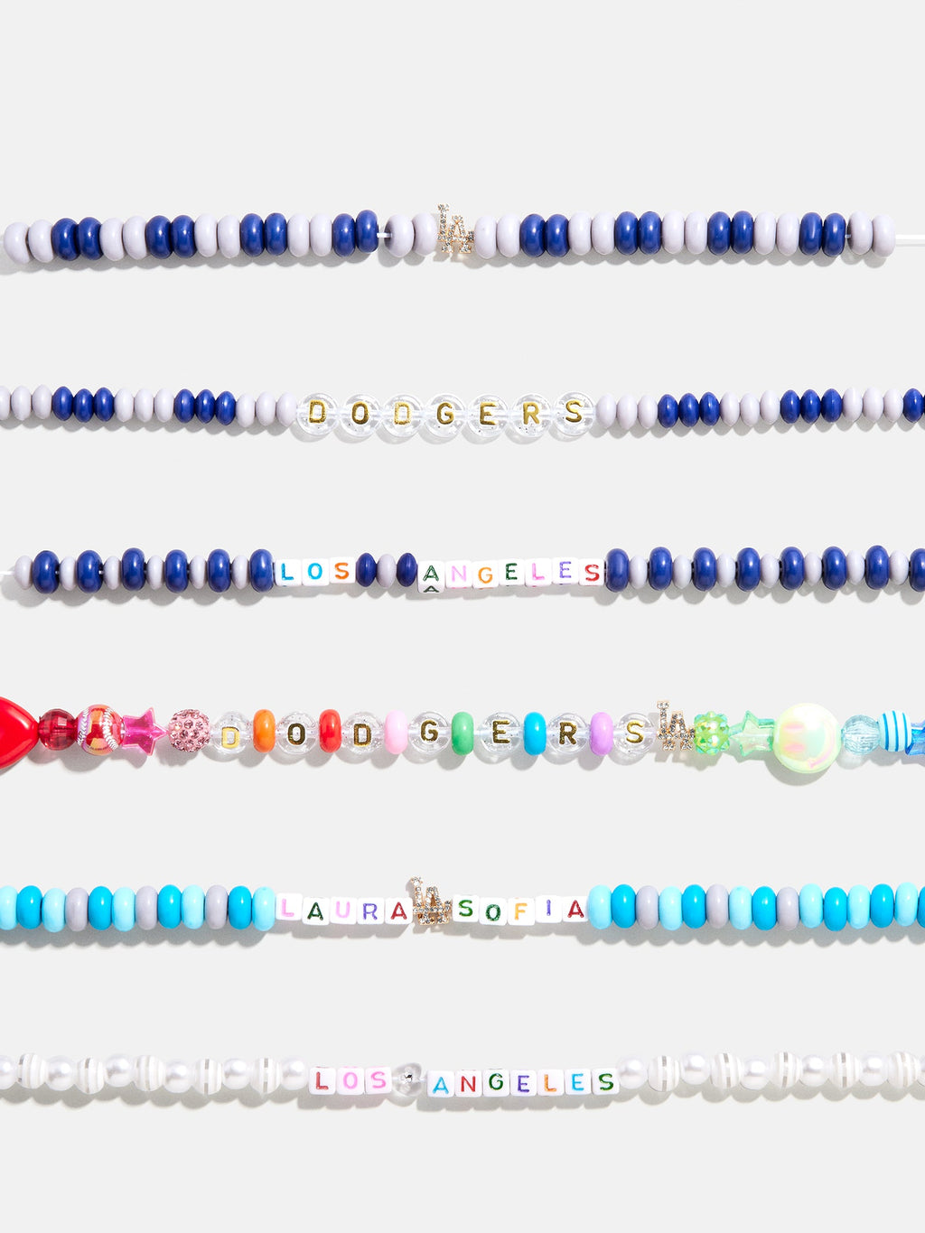 MLB Bracelet Bead Kit - Los Angeles Dodgers
