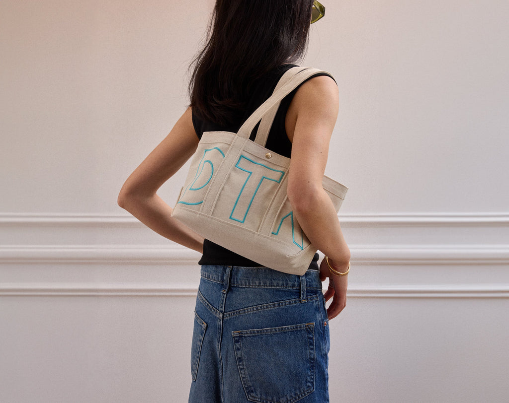 Solid Custom Alpha Tote - Dusty Blue