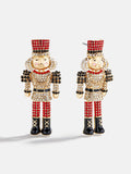March of the Bling Statement Earrings - Red/Black Nutcracker