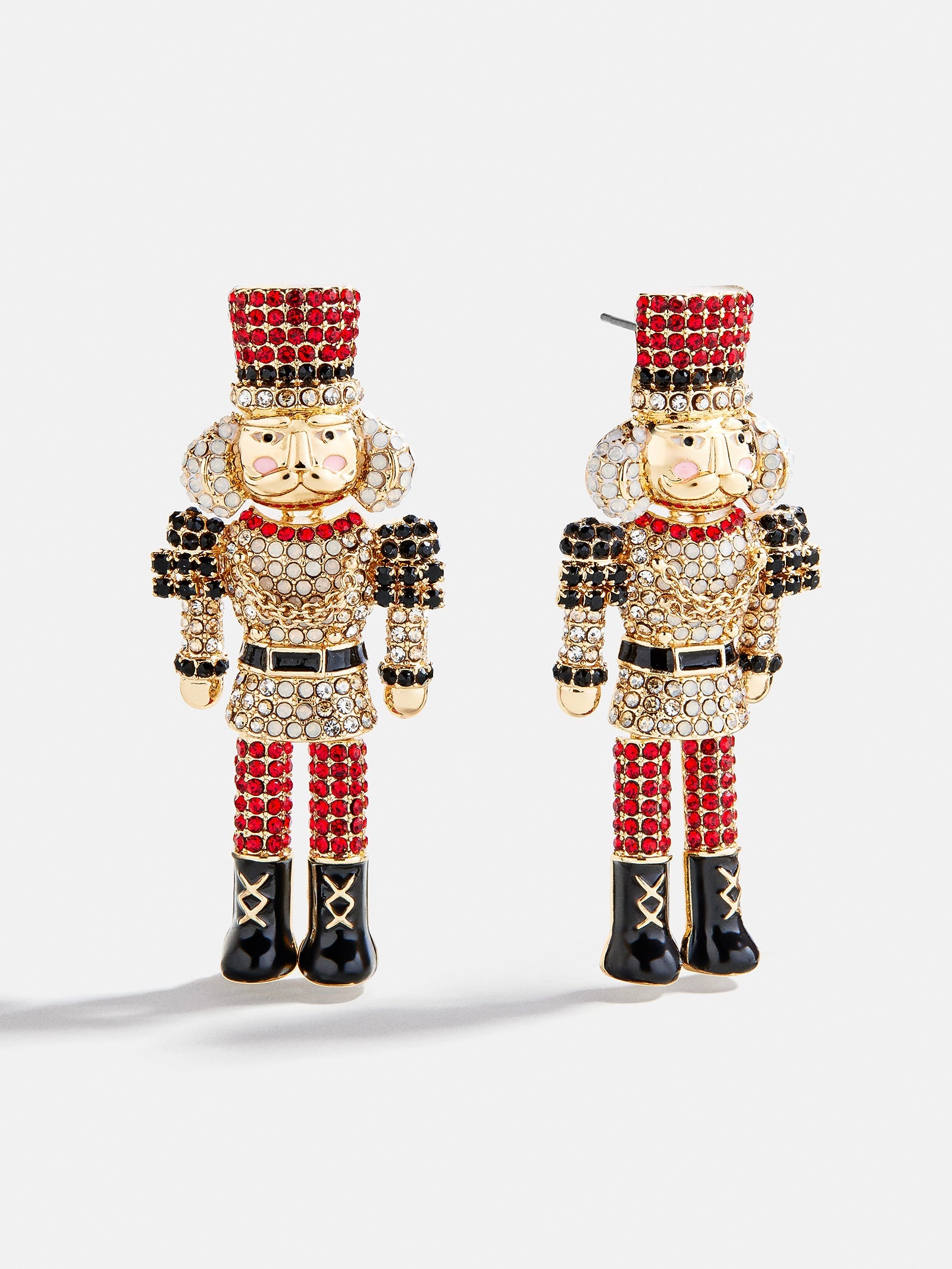 March of the Bling Statement Earrings - Red/Black Nutcracker
