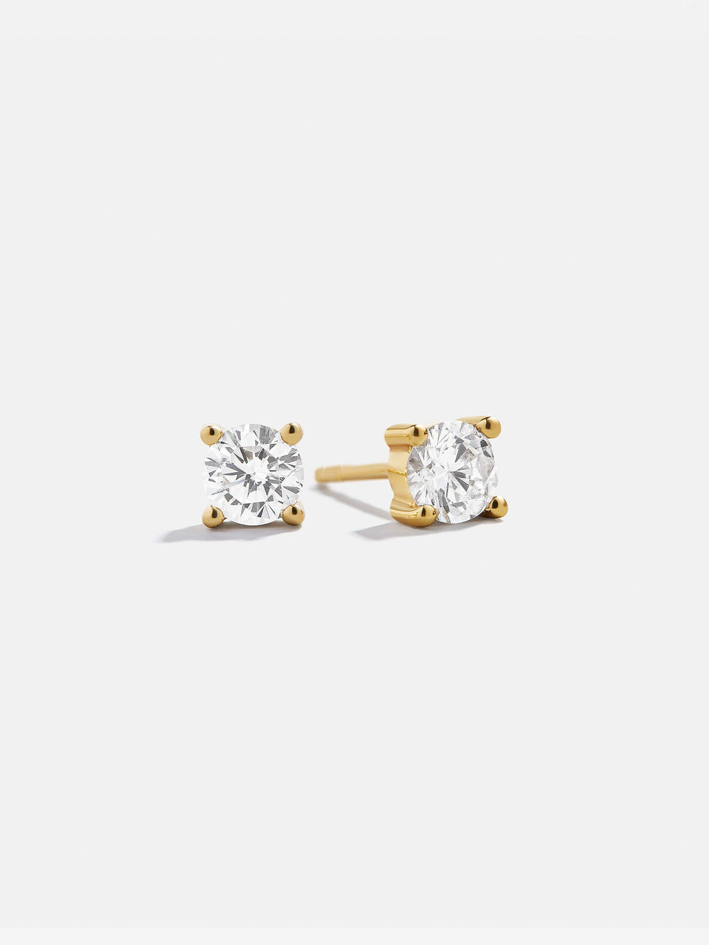 Debra 14K Gold Earrings - Round Stone