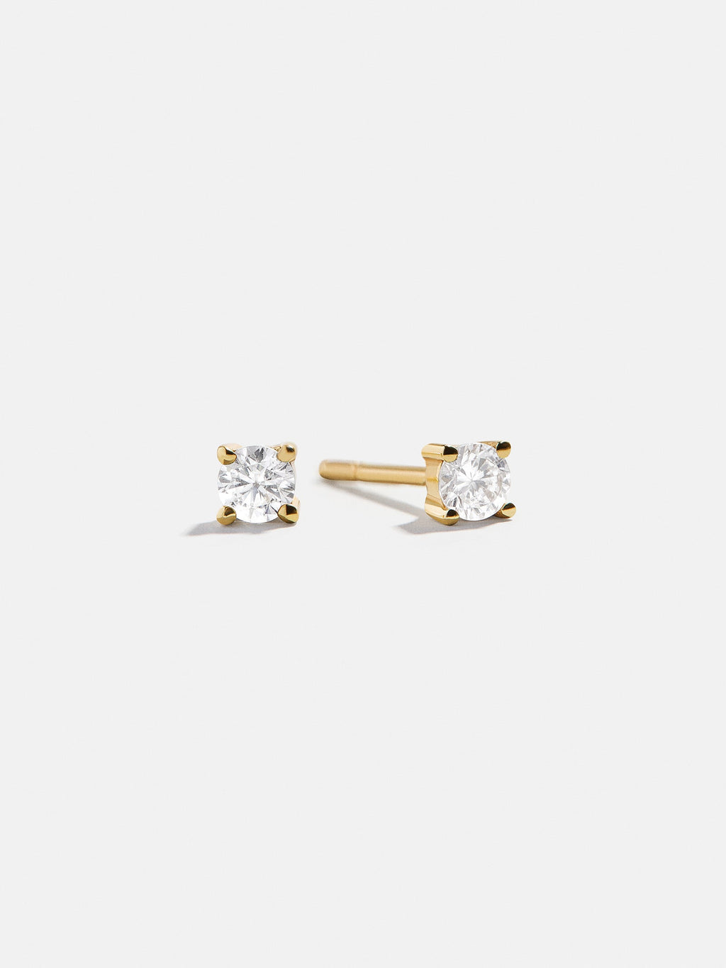 Debra 14K Gold Earrings - Round Stone