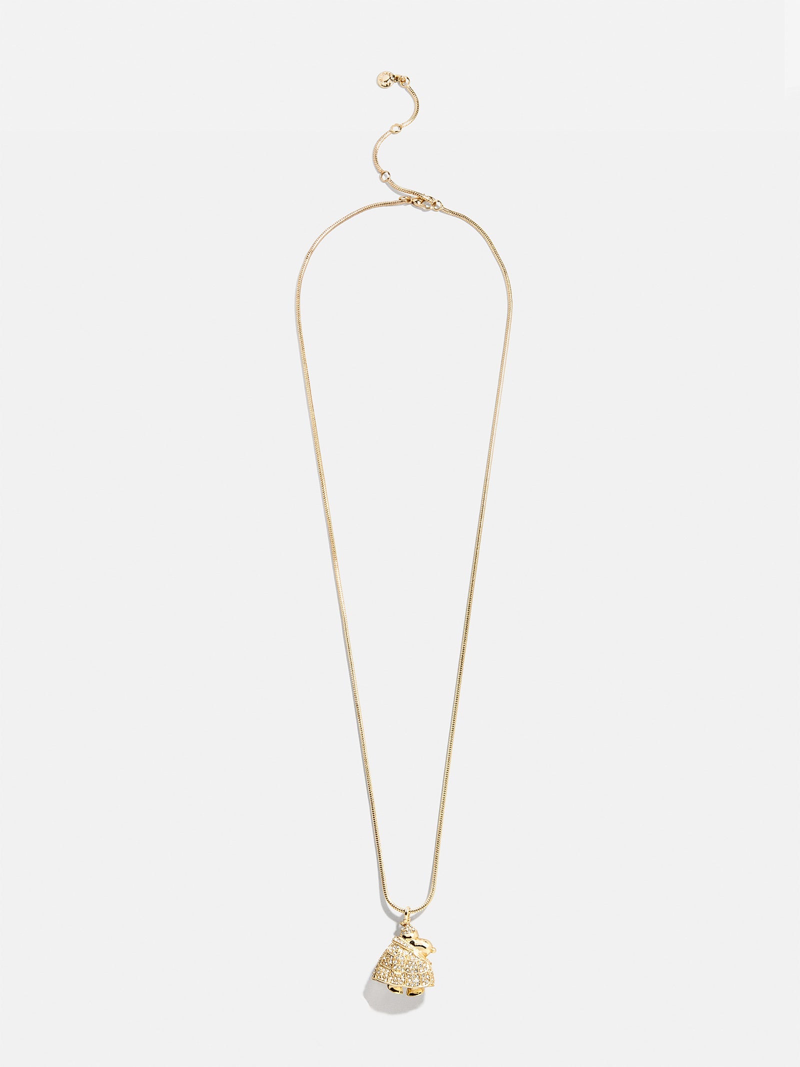 Peanuts Snoopy Puffer Jacket Necklace - Gold/Pavé