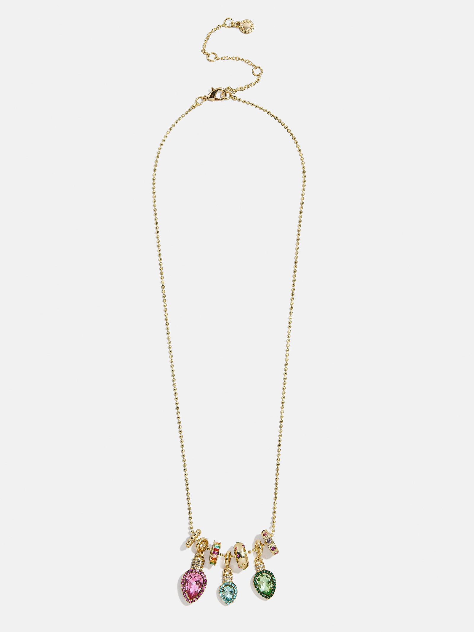 Merry & Bright Christmas Charm Necklace - Christmas Lights