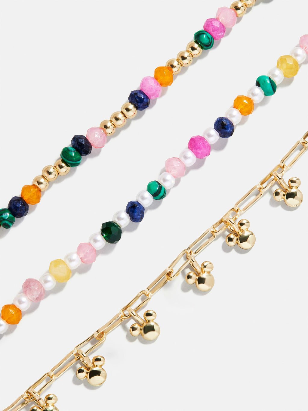 Disney Mickey Mouse Semi-Precious Layered Bracelet - Gold/Multi