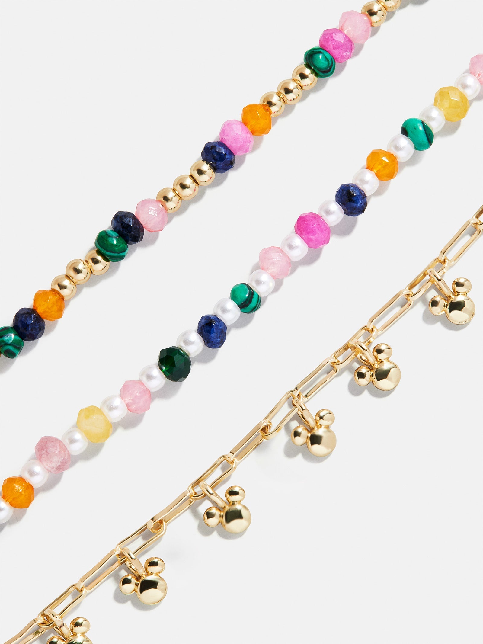 Disney Mickey Mouse Semi-Precious Layered Bracelet - Gold/Multi