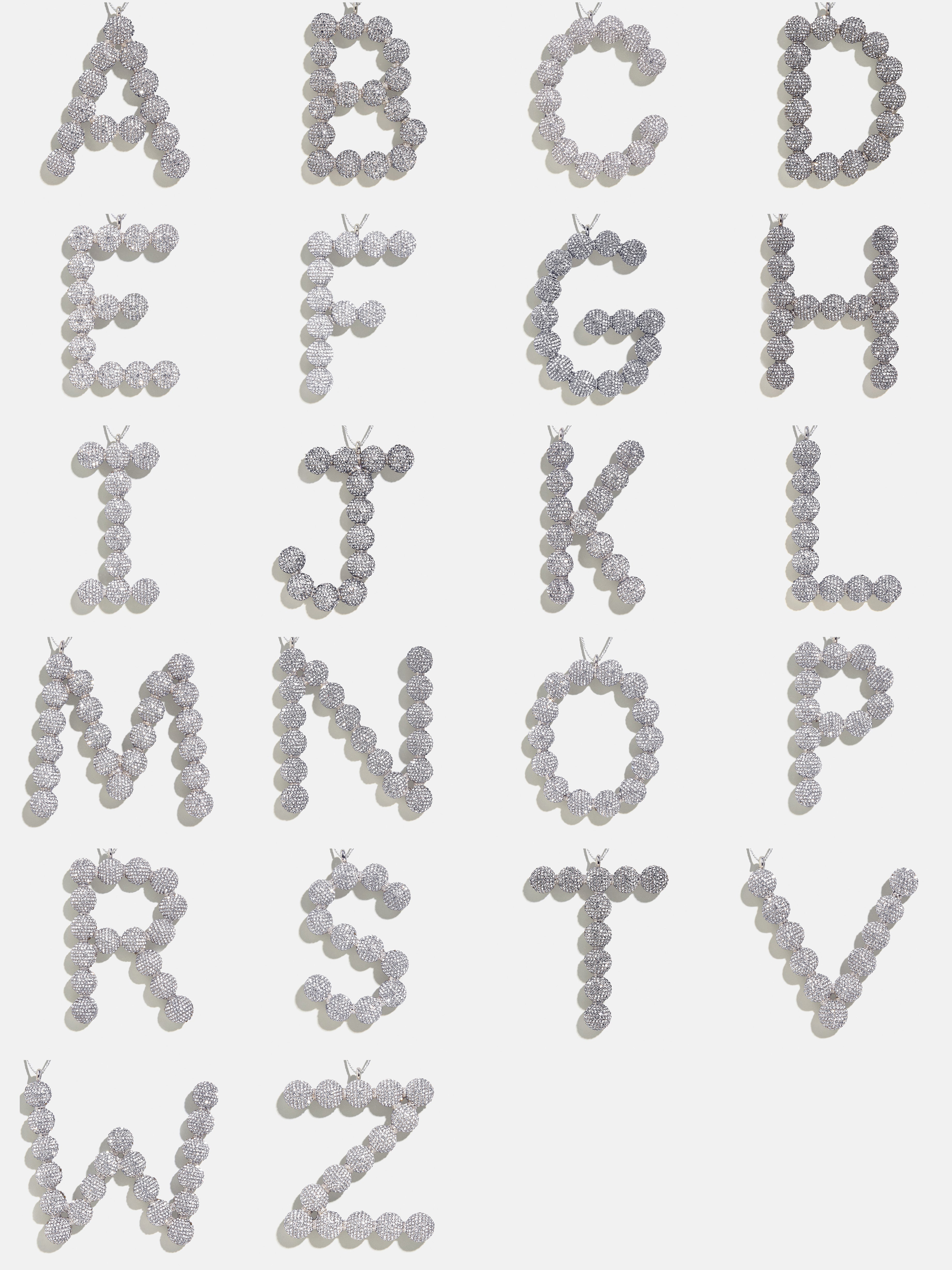 Merry Monogram Ornament - Silver/Pavé
