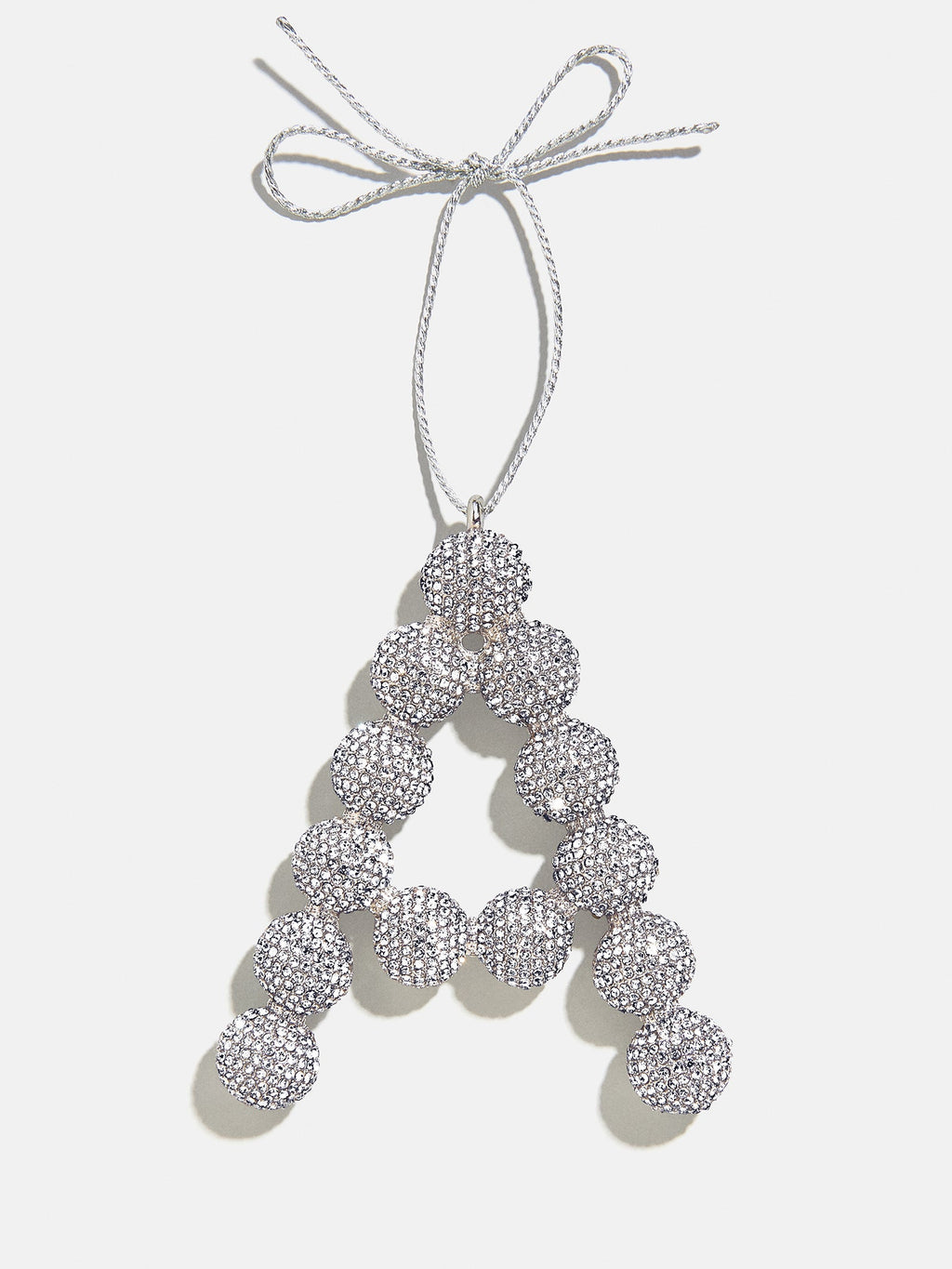 Merry Monogram Ornament - Silver/Pavé