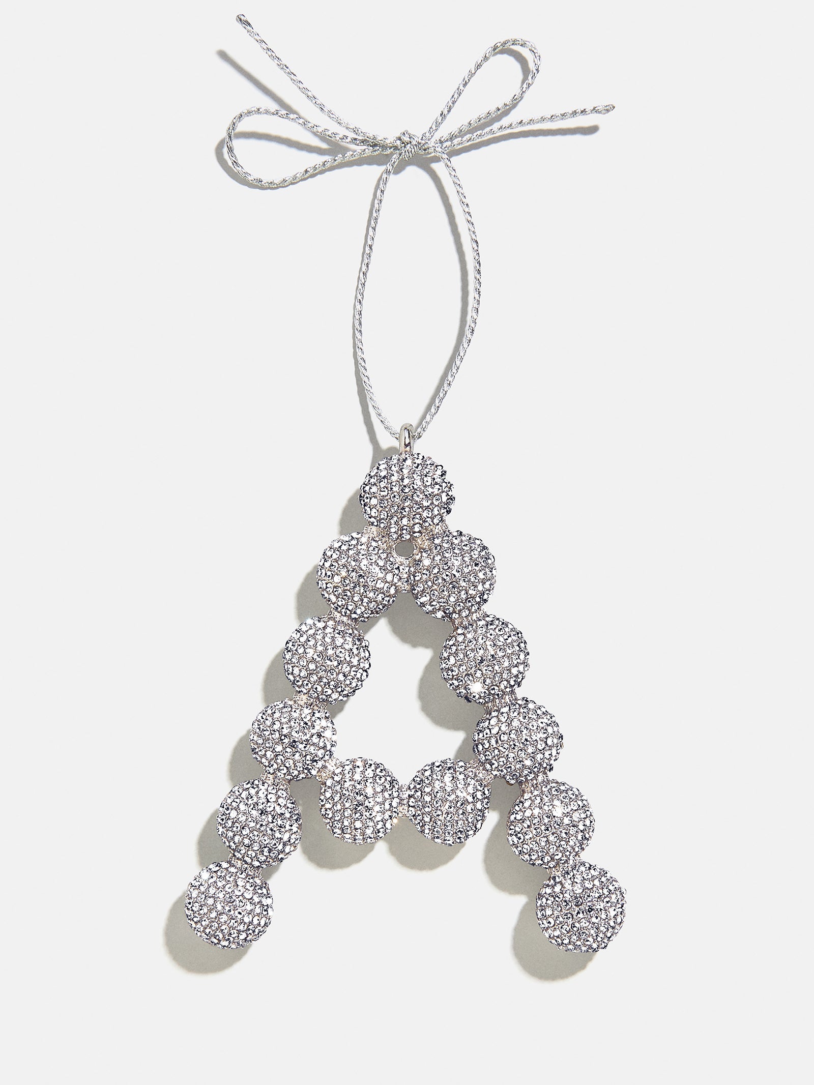 Merry Monogram Ornament - Silver/Pavé