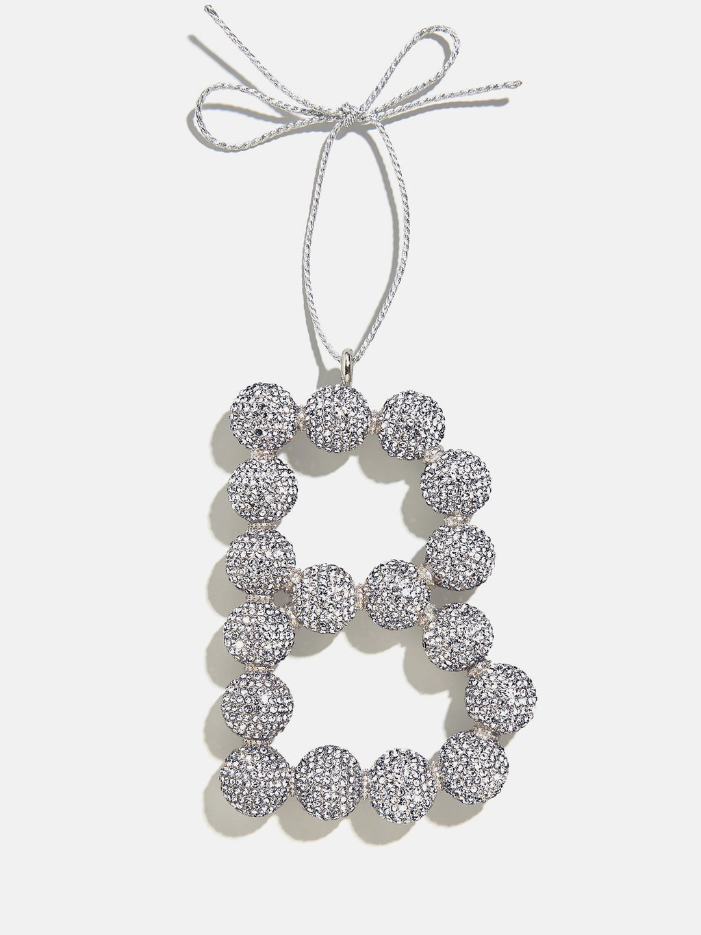Merry Monogram Ornament - Silver/Pavé