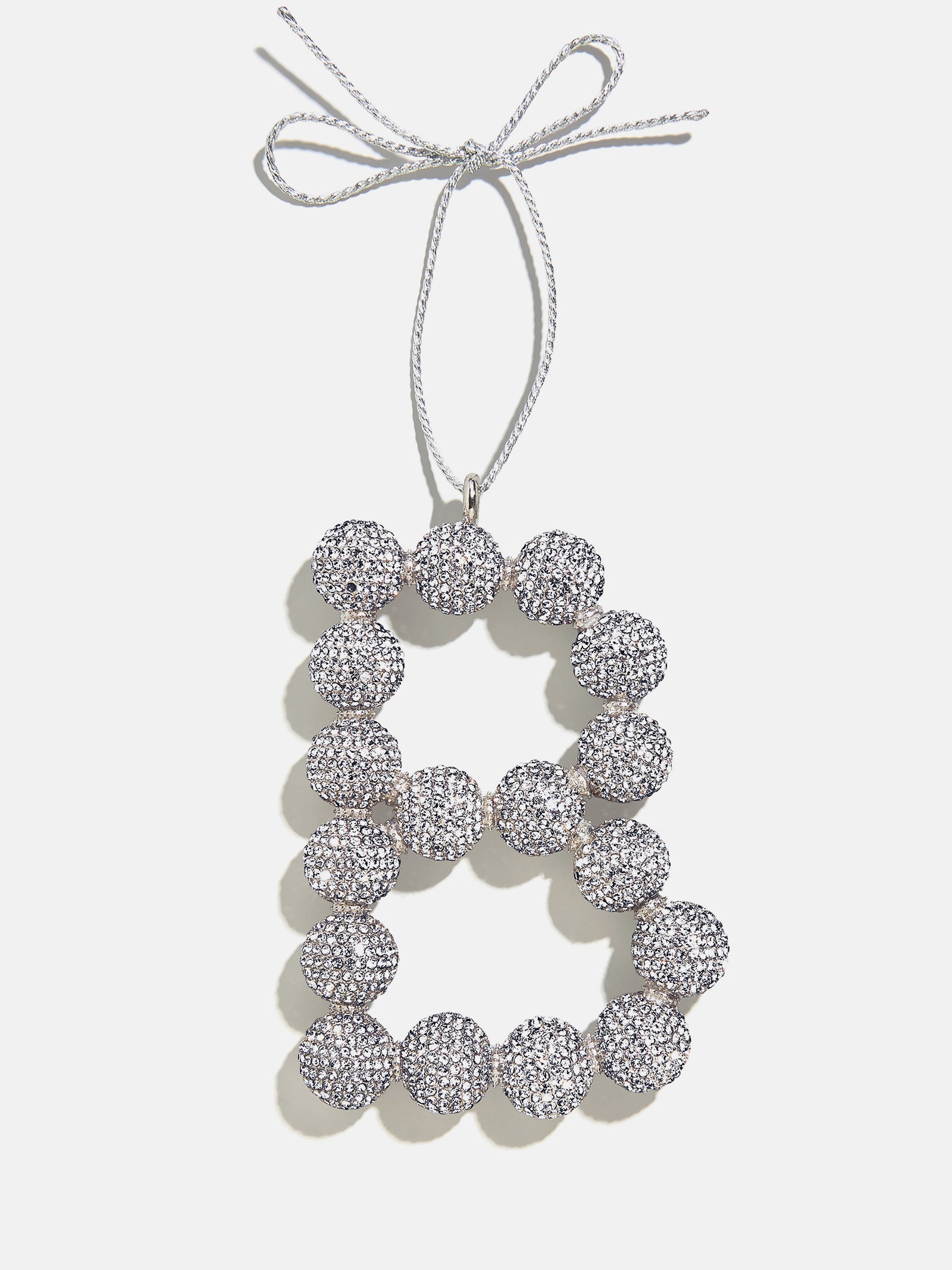 Merry Monogram Ornament - Silver/Pavé