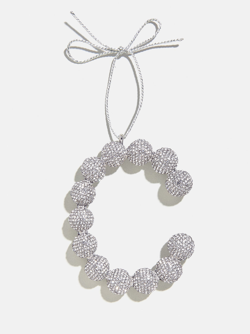 Merry Monogram Ornament - Silver/Pavé