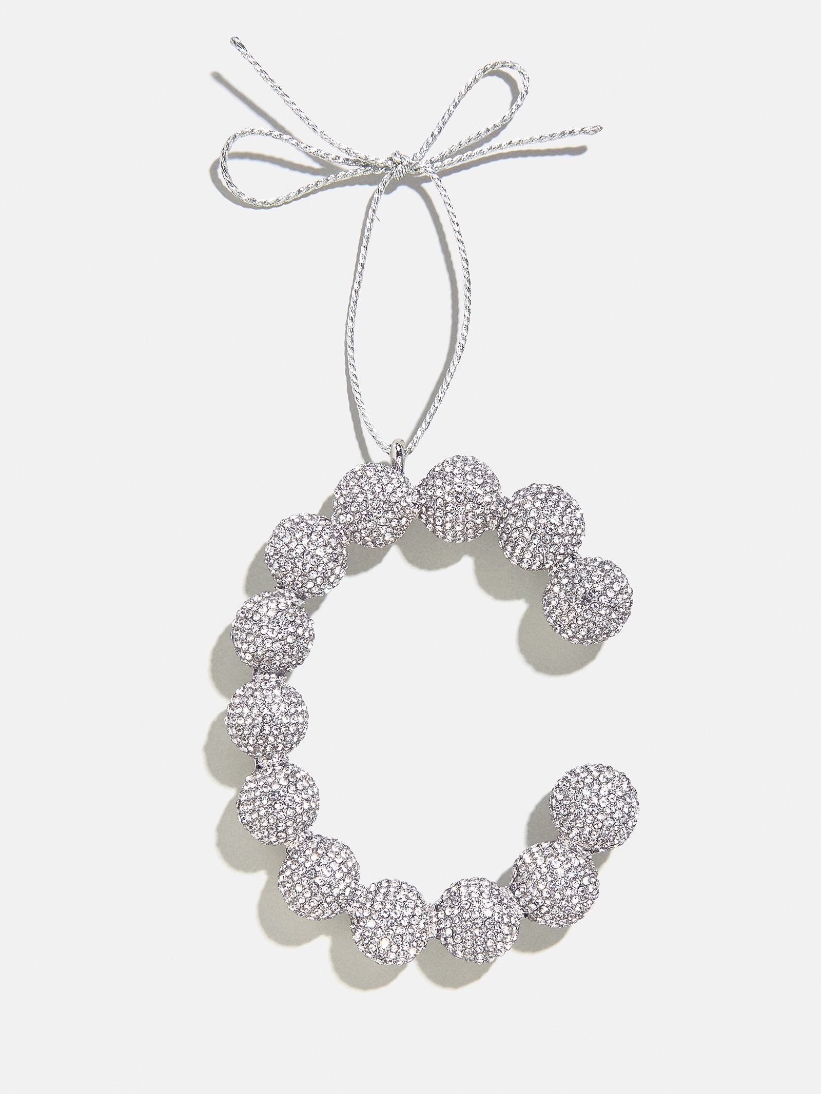 Merry Monogram Ornament - Silver/Pavé